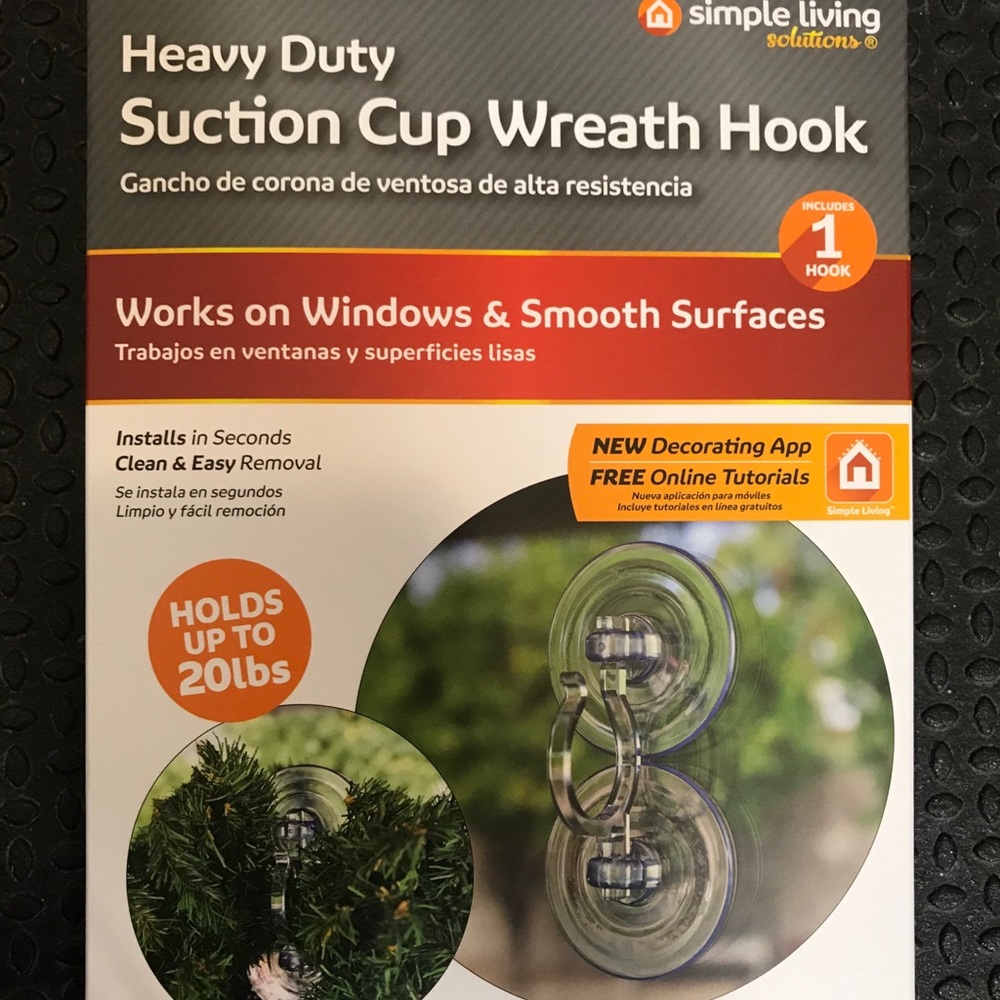 Heavy Duty Suction up Wreath Hook up to 20lbs